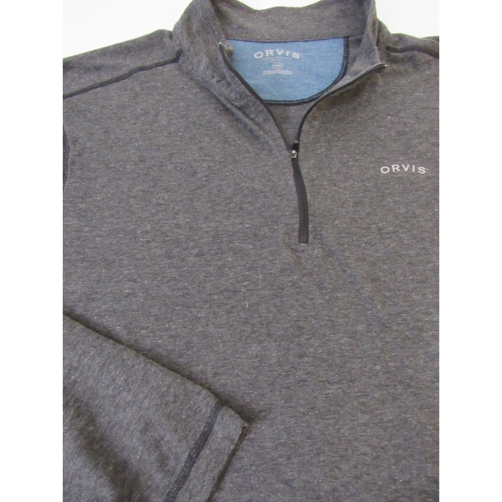 Orvis Men's Sz XXL Gray Poly Blend 1/4 Zip Pullover Monogram ActiveWear Shirt - Picture 4 of 10